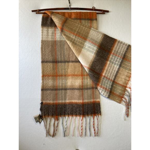 Celtic Ore Authentic Irish Knitwear Brown Orange Wool Blend Scarf 72X 20 NWT - Picture 11 of 12